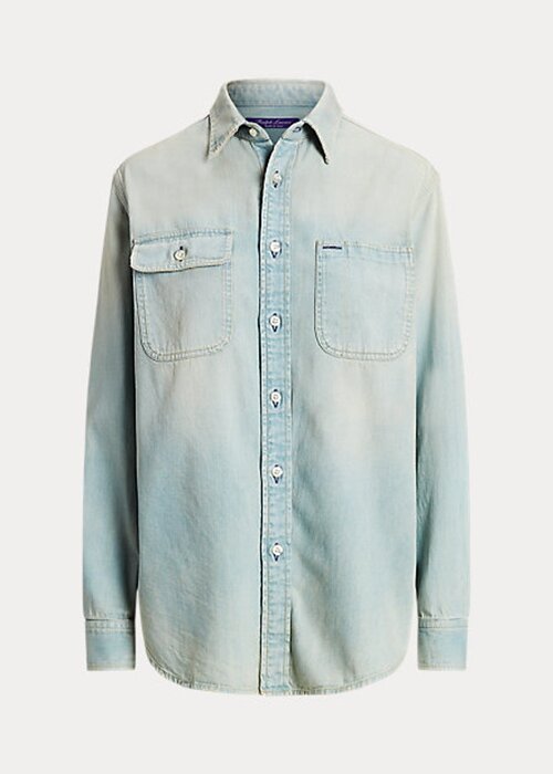 Light Blue Women’s Ralph Lauren Tamia Cotton Denim Shirts Light Blue Women’s Ralph Lauren Tamia Cotton Denim Shirts