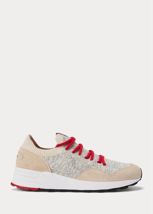 Light Grey Men’s Ralph Lauren Trackster 200II Knit Sneakers Light Grey Men’s Ralph Lauren Trackster 200II Knit Sneakers