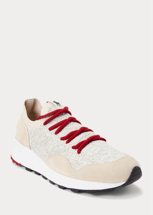 Light Grey Men’s Ralph Lauren Trackster 200II Knit Sneakers Light Grey Men’s Ralph Lauren Trackster 200II Knit Sneakers