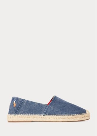 Light Navy Men’s Ralph Lauren Cevio Washed Canvas Casual Shoes