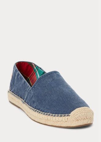 Light Navy Men’s Ralph Lauren Cevio Washed Canvas Casual Shoes