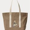 Madison Tan Women’s Ralph Lauren Canvas Medium Polo Bear Tote Bags Madison Tan Women’s Ralph Lauren Canvas Medium Polo Bear Tote Bags