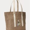 Madison Tan Women’s Ralph Lauren Canvas Medium Polo Bear Tote Bags Madison Tan Women’s Ralph Lauren Canvas Medium Polo Bear Tote Bags
