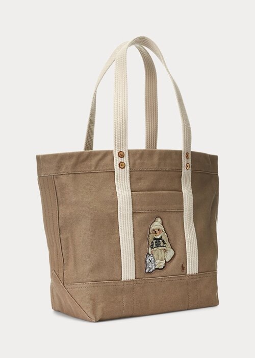 Madison Tan Women’s Ralph Lauren Canvas Medium Polo Bear Tote Bags Madison Tan Women’s Ralph Lauren Canvas Medium Polo Bear Tote Bags