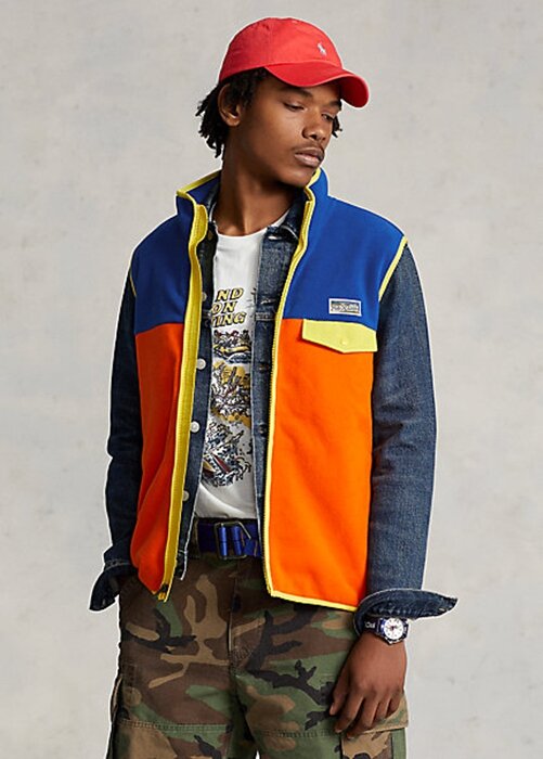 Multicolor Men’s Ralph Lauren Color-Blocked Brushed Fleece Vest Multicolor Men’s Ralph Lauren Color-Blocked Brushed Fleece Vest