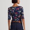 Multicolor Women’s Ralph Lauren Floral Stretch Cotton Boatneck T Shirts Multicolor Women’s Ralph Lauren Floral Stretch Cotton Boatneck T Shirts