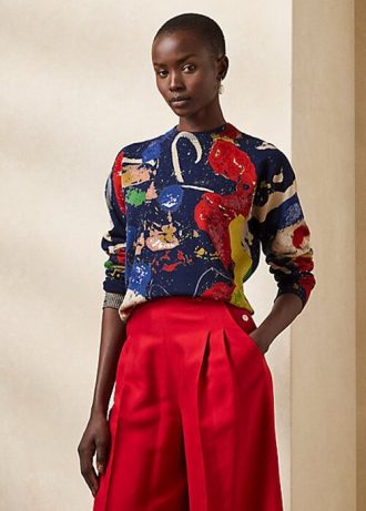 Multicolor Women’s Ralph Lauren Print Cotton Crewneck Sweaters Multicolor Women’s Ralph Lauren Print Cotton Crewneck Sweaters
