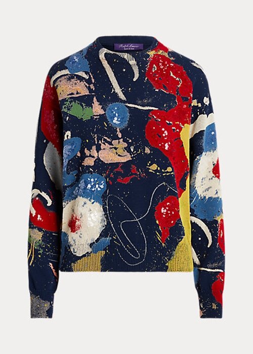 Multicolor Women’s Ralph Lauren Print Cotton Crewneck Sweaters Multicolor Women’s Ralph Lauren Print Cotton Crewneck Sweaters