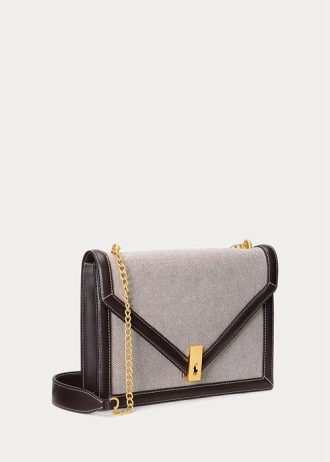 Natural/Tobacco Women’s Ralph Lauren Polo ID Canvas Envelope Chain Crossbody Bags Natural/Tobacco Women’s Ralph Lauren Polo ID Canvas Envelope Chain Crossbody Bags