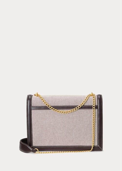 Natural/Tobacco Women’s Ralph Lauren Polo ID Canvas Envelope Chain Crossbody Bags Natural/Tobacco Women’s Ralph Lauren Polo ID Canvas Envelope Chain Crossbody Bags