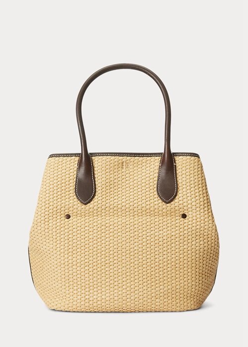 Natural Women’s Ralph Lauren Leather-Trim Straw Medium Bellport Tote Bags Natural Women’s Ralph Lauren Leather-Trim Straw Medium Bellport Tote Bags