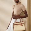 Natural Women’s Ralph Lauren Raffia & Calfskin Medium RL50 Handbag Natural Women’s Ralph Lauren Raffia & Calfskin Medium RL50 Handbag