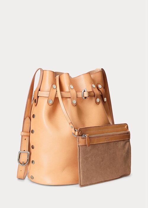 Natural Women’s Ralph Lauren Stud Vachetta Large Bellport Bucket Bags Natural Women’s Ralph Lauren Stud Vachetta Large Bellport Bucket Bags