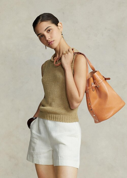 Natural Women’s Ralph Lauren Stud Vachetta Large Bellport Bucket Bags Natural Women’s Ralph Lauren Stud Vachetta Large Bellport Bucket Bags