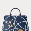 Nautical Rope Print Women’s Ralph Lauren Crosshatch Leather Large Hanna Satchel Bags Nautical Rope Print Women’s Ralph Lauren Crosshatch Leather Large Hanna Satchel Bags