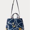 Nautical Rope Print Women’s Ralph Lauren Crosshatch Leather Large Hanna Satchel Bags Nautical Rope Print Women’s Ralph Lauren Crosshatch Leather Large Hanna Satchel Bags
