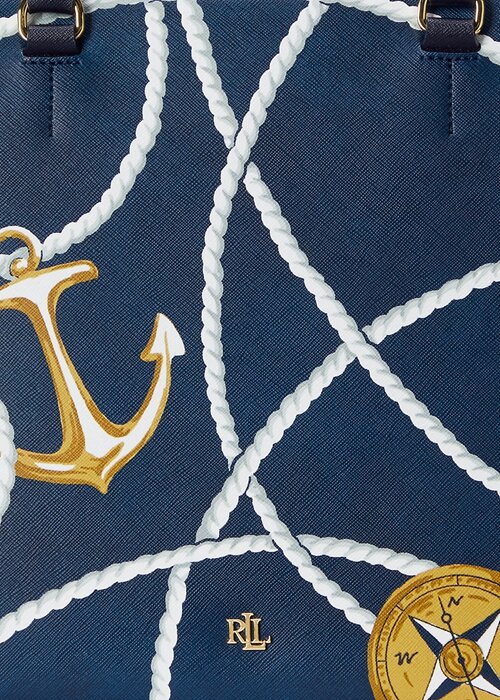 Nautical Rope Print Women’s Ralph Lauren Crosshatch Leather Large Hanna Satchel Bags Nautical Rope Print Women’s Ralph Lauren Crosshatch Leather Large Hanna Satchel Bags