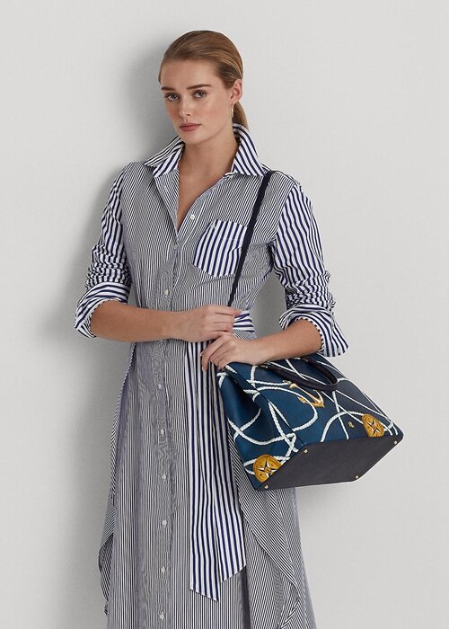 Nautical Rope Print Women’s Ralph Lauren Crosshatch Leather Large Hanna Satchel Bags Nautical Rope Print Women’s Ralph Lauren Crosshatch Leather Large Hanna Satchel Bags