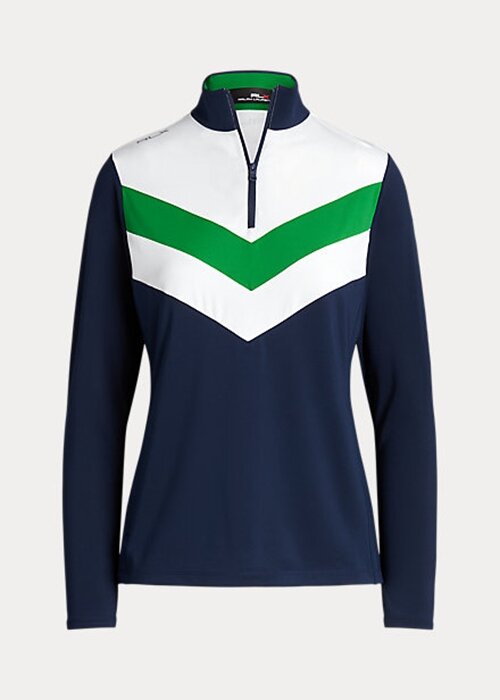 Navy / Green Women’s Ralph Lauren Chevron-Stripe Quarter-Zip Sweatshirts Navy / Green Women’s Ralph Lauren Chevron-Stripe Quarter-Zip Sweatshirts