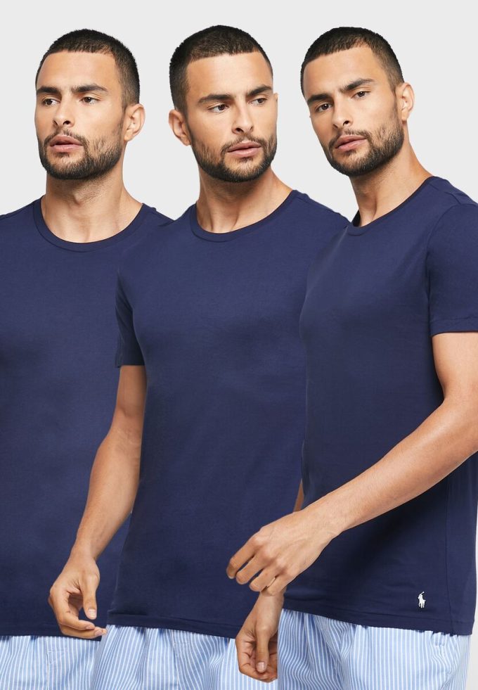 Navy Men’s Ralph Lauren 3 Pack Assorted Crew Neck T Shirts Navy Men’s Ralph Lauren 3 Pack Assorted Crew Neck T Shirts