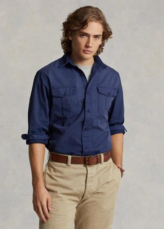 Navy Men’s Ralph Lauren Classic Fit Chino Work  Shirts