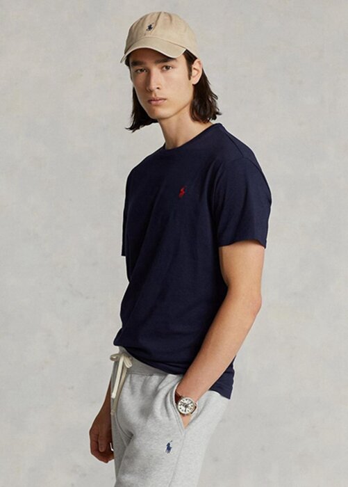 Navy Men’s Ralph Lauren Classic Fit Jersey Crewneck T Shirts Navy Men’s Ralph Lauren Classic Fit Jersey Crewneck T Shirts