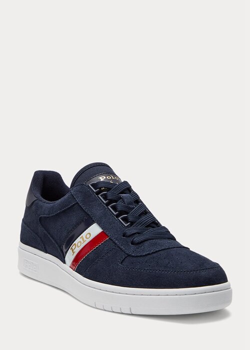 Navy Men’s Ralph Lauren Court Suede Low-Top Sneakers Navy Men’s Ralph Lauren Court Suede Low-Top Sneakers