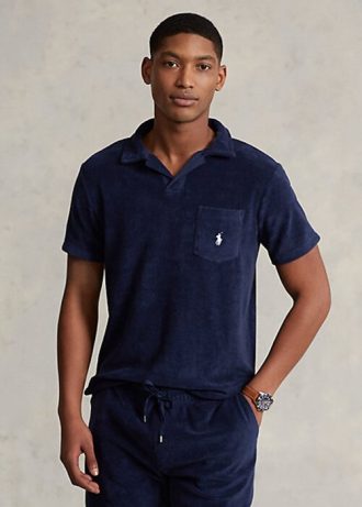 Navy Men’s Ralph Lauren Custom Slim Fit Terry Polo Shirts Navy Men’s Ralph Lauren Custom Slim Fit Terry Polo Shirts