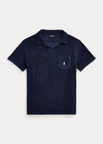 Navy Men’s Ralph Lauren Custom Slim Fit Terry Polo Shirts Navy Men’s Ralph Lauren Custom Slim Fit Terry Polo Shirts