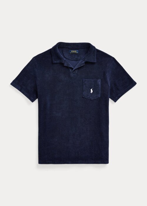 Navy Men’s Ralph Lauren Custom Slim Fit Terry Polo Shirts Navy Men’s Ralph Lauren Custom Slim Fit Terry Polo Shirts