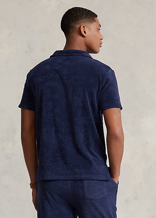 Navy Men’s Ralph Lauren Custom Slim Fit Terry Polo Shirts Navy Men’s Ralph Lauren Custom Slim Fit Terry Polo Shirts