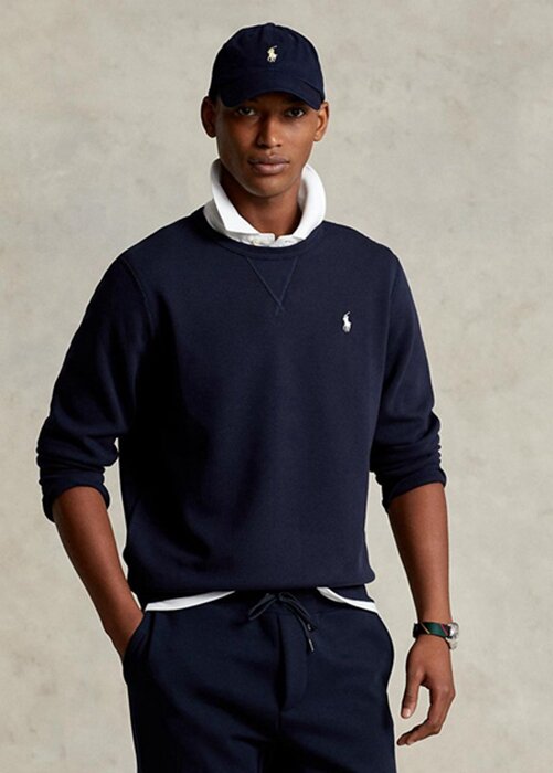 Navy Men’s Ralph Lauren Double-knit Pullover Sweatshirt Navy Men’s Ralph Lauren Double-knit Pullover Sweatshirt