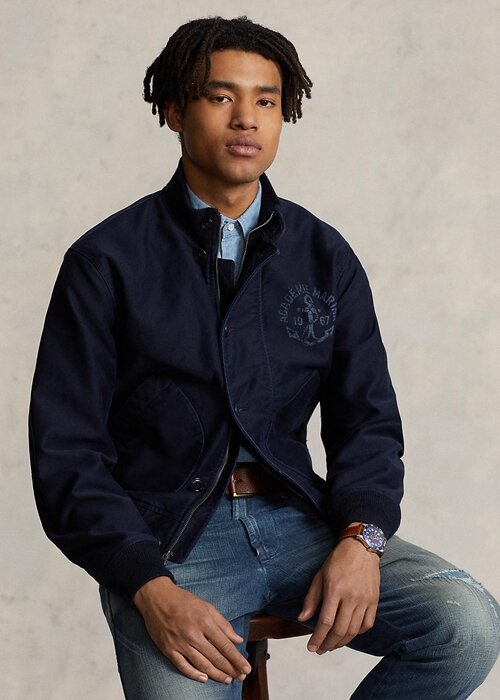Navy Men’s Ralph Lauren Graphic Deck Jackets Navy Men’s Ralph Lauren Graphic Deck Jackets