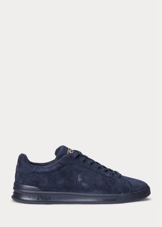Navy Men’s Ralph Lauren Heritage Court II Suede Sneakers