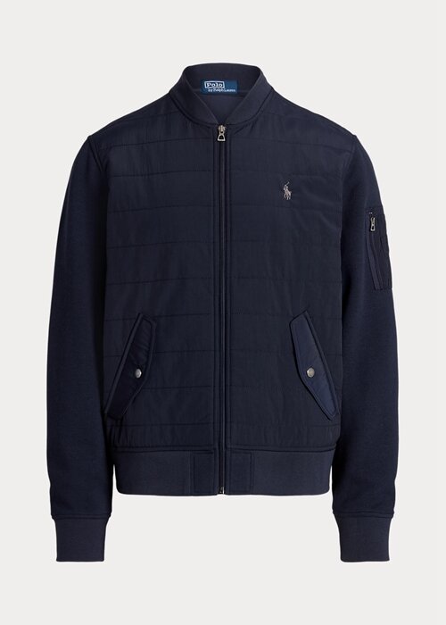 Navy Men’s Ralph Lauren Hybrid Bomber Jackets Navy Men’s Ralph Lauren Hybrid Bomber Jackets