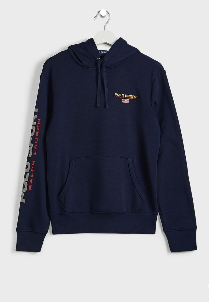 Navy Men’s Ralph Lauren Logo Sleeve Hoodie Navy Men’s Ralph Lauren Logo Sleeve Hoodie