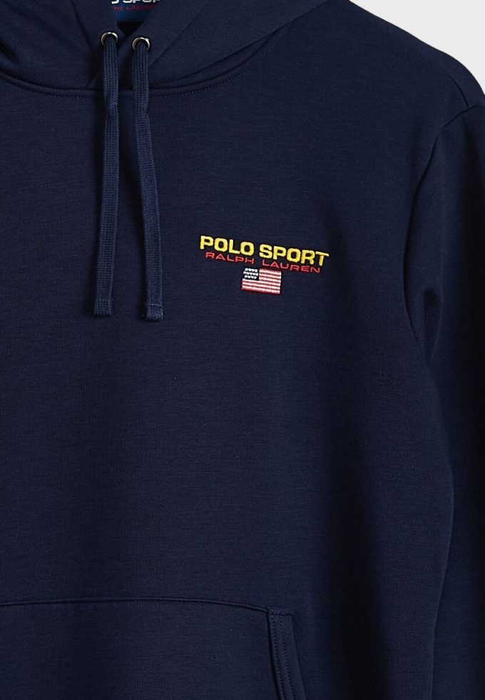 Navy Men’s Ralph Lauren Logo Sleeve Hoodie Navy Men’s Ralph Lauren Logo Sleeve Hoodie
