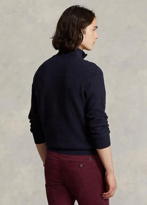 Navy Men’s Ralph Lauren Mesh-knit Cotton Quarter-zip Jumper Sweaters Navy Men’s Ralph Lauren Mesh-knit Cotton Quarter-zip Jumper Sweaters
