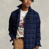 Navy Men’s Ralph Lauren Plaid Wool-blend Overshirt Shirts Navy Men’s Ralph Lauren Plaid Wool-blend Overshirt Shirts