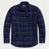Navy Men’s Ralph Lauren Plaid Wool-blend Overshirt Shirts Navy Men’s Ralph Lauren Plaid Wool-blend Overshirt Shirts