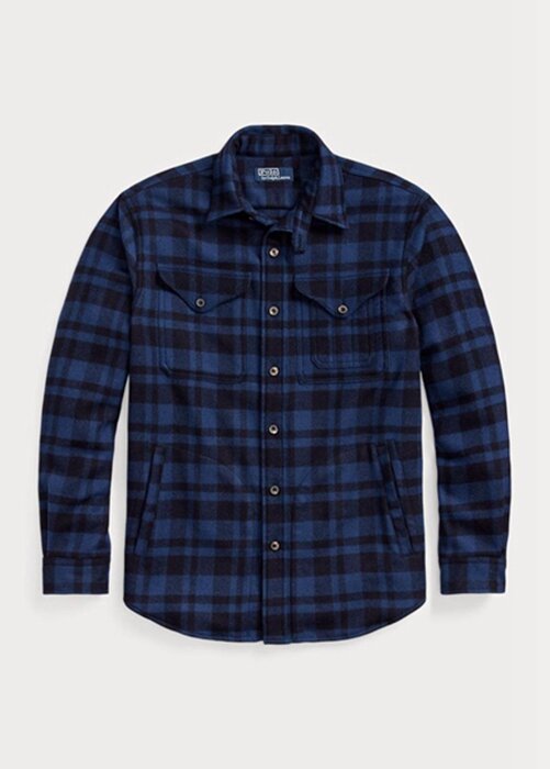 Navy Men’s Ralph Lauren Plaid Wool-blend Overshirt Shirts Navy Men’s Ralph Lauren Plaid Wool-blend Overshirt Shirts