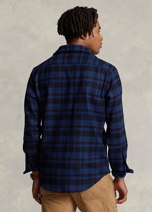 Navy Men’s Ralph Lauren Plaid Wool-blend Overshirt Shirts Navy Men’s Ralph Lauren Plaid Wool-blend Overshirt Shirts