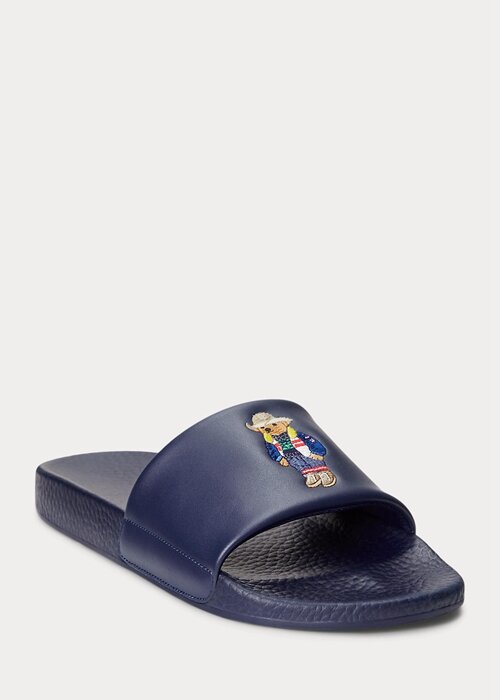 Navy Men’s Ralph Lauren Polo Bear Slippers Navy Men’s Ralph Lauren Polo Bear Slippers