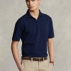 Navy Men’s Ralph Lauren Stretch Mesh Zip Polo Shirts Navy Men’s Ralph Lauren Stretch Mesh Zip Polo Shirts