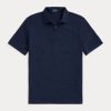 Navy Men’s Ralph Lauren Stretch Mesh Zip Polo Shirts Navy Men’s Ralph Lauren Stretch Mesh Zip Polo Shirts