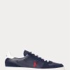 Navy / Red Men’s Ralph Lauren Court Leather-Suede Sneakers Navy / Red Men’s Ralph Lauren Court Leather-Suede Sneakers