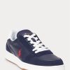 Navy / Red Men’s Ralph Lauren Court Leather-Suede Sneakers Navy / Red Men’s Ralph Lauren Court Leather-Suede Sneakers