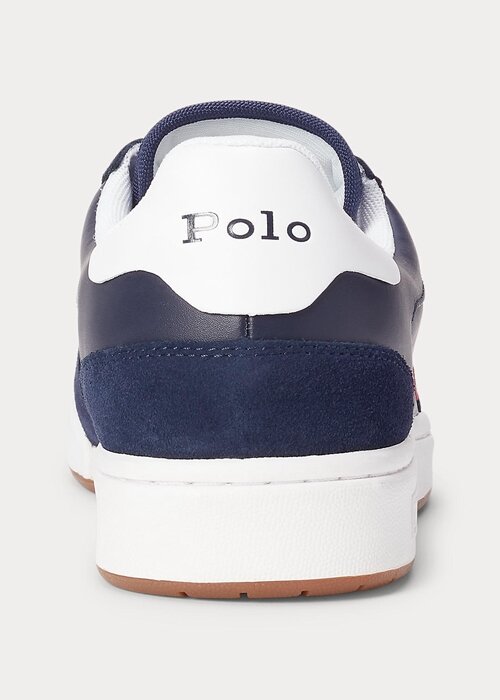 Navy / Red Men’s Ralph Lauren Court Leather-Suede Sneakers Navy / Red Men’s Ralph Lauren Court Leather-Suede Sneakers