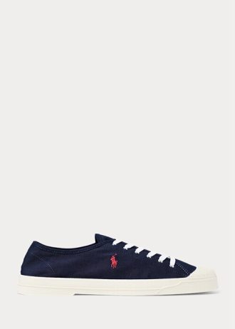 Navy / Red Men’s Ralph Lauren Essence 100 Canvas Cap-Toe Sneakers