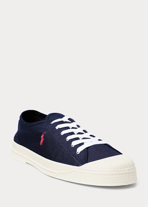 Navy / Red Men’s Ralph Lauren Essence 100 Canvas Cap-Toe Sneakers Navy / Red Men’s Ralph Lauren Essence 100 Canvas Cap-Toe Sneakers